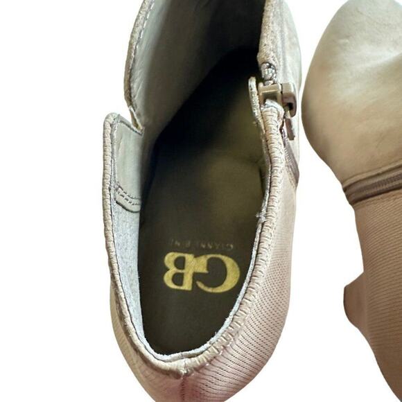 Gianni Bini Suede‎ Booties Women's 7.5 Tan Zip Boho Leather - Picture 4 of 9